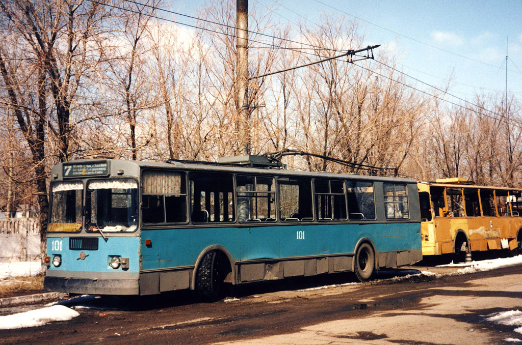 Karaganda, ZiU-682G [G00] Nr. 101; Karaganda, ZiU-682V [V00] Nr. 14; Karaganda — Old photos (up to 2000 year); Karaganda — Trolleybus Depot; Karaganda — Visit of transport enthusiasts 21.04.1998