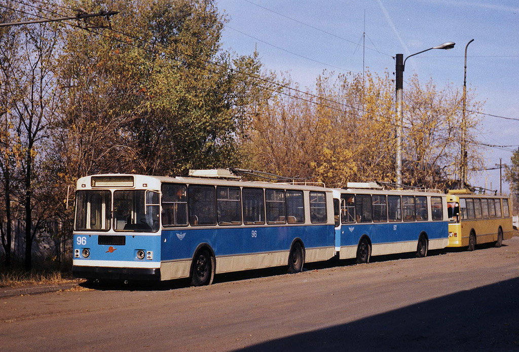 Karaganda, ZiU-682G [G00] Nr. 96; Karaganda, ZiU-682G [G00] Nr. 97; Karaganda, ZiU-682V-012 [V0A] Nr. 17; Karaganda — Old photos (up to 2000 year); Karaganda — Trolleybus Depot