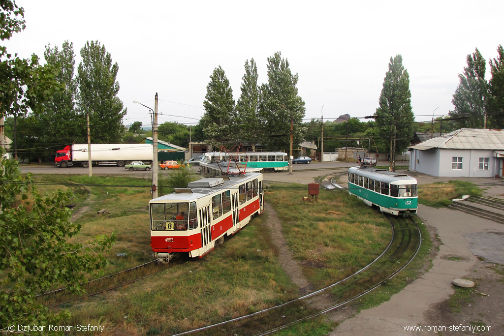 頓涅茨克, Tatra-Yug T6B5 # 4003; 頓涅茨克, Tatra T3SU # 162 (4162); 頓涅茨克 — 4th depot tram lines