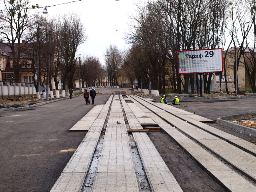 Львоў — Реконструкции путей: перекрёсток улиц Замарстиновская и Липинского