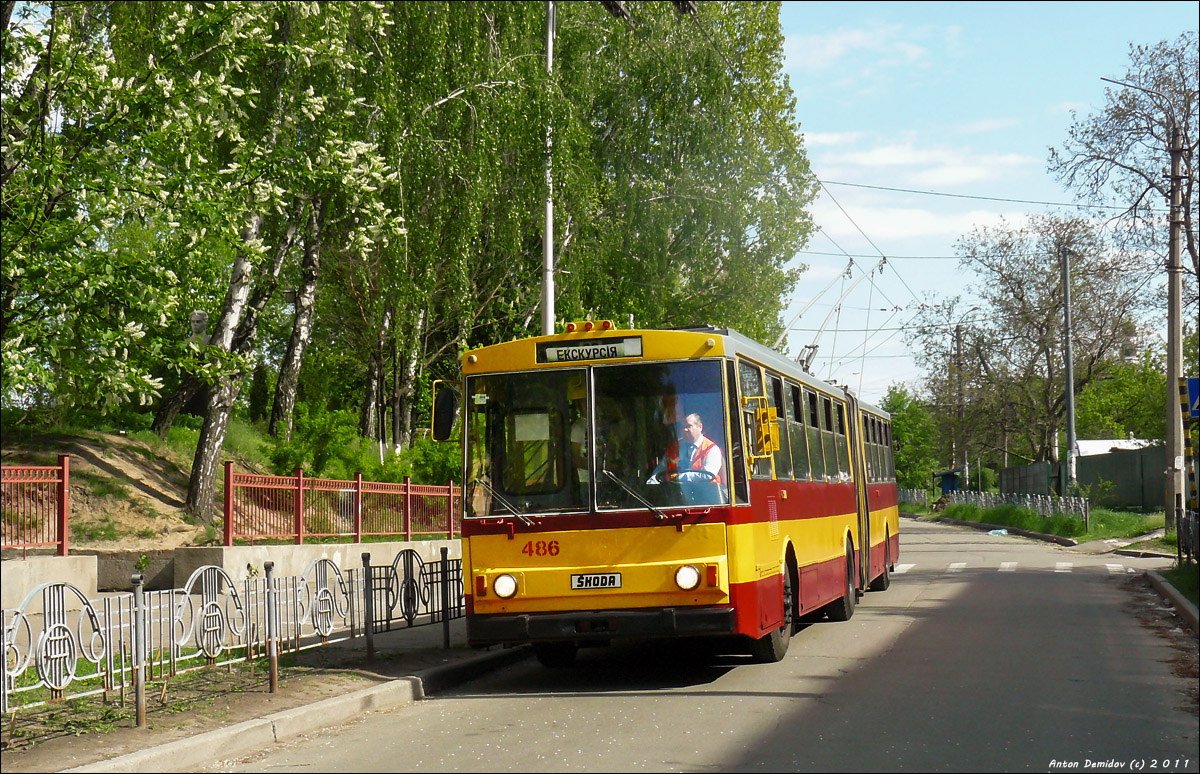 Киев, Škoda 15Tr03/6 № 486; Киев — Покатушки 09.05.2011 на троллейбусе Škoda 15Tr
