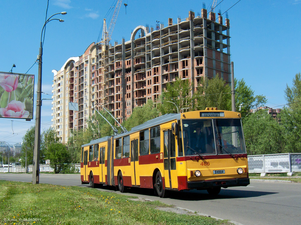 Kyjev, Škoda 15Tr03/6 č. 486; Kyjev — Trip by the trolleybus Škoda 15Tr 9th of May, 2011