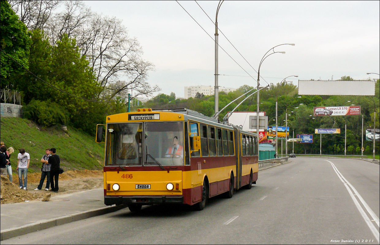Kijów, Škoda 15Tr03/6 Nr 486; Kijów — Trip by the trolleybus Škoda 15Tr 9th of May, 2011