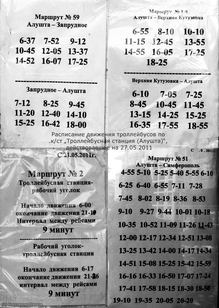 Расписание троллейбусов симферополь на сегодня
