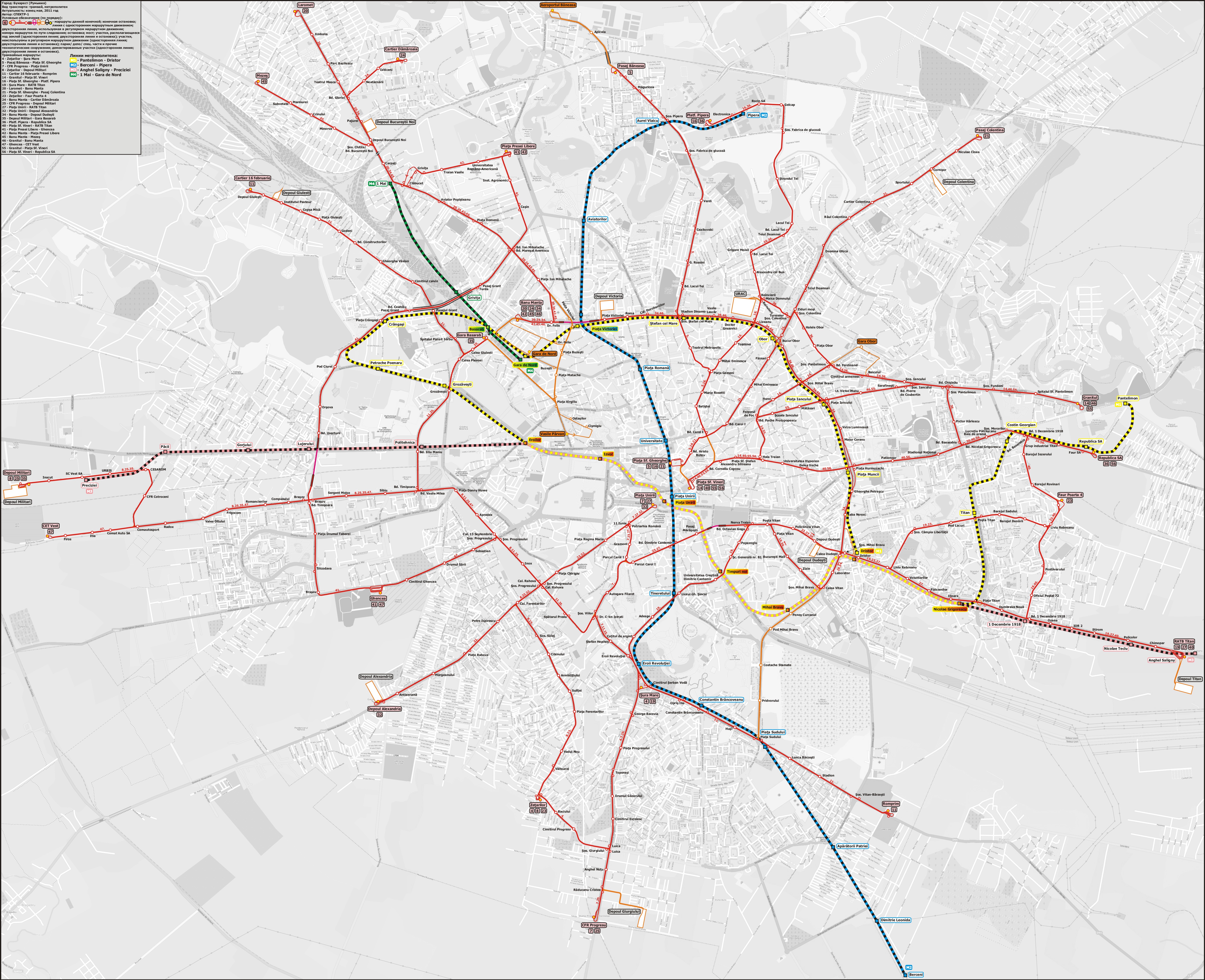 Карты, созданные с использованием OpenStreetMap; Бухарест — Схемы