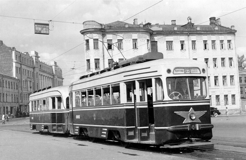 Moscow, KTM-1 № 0002; Moscow — Historical photos — Tramway and Trolleybus (1946-1991)