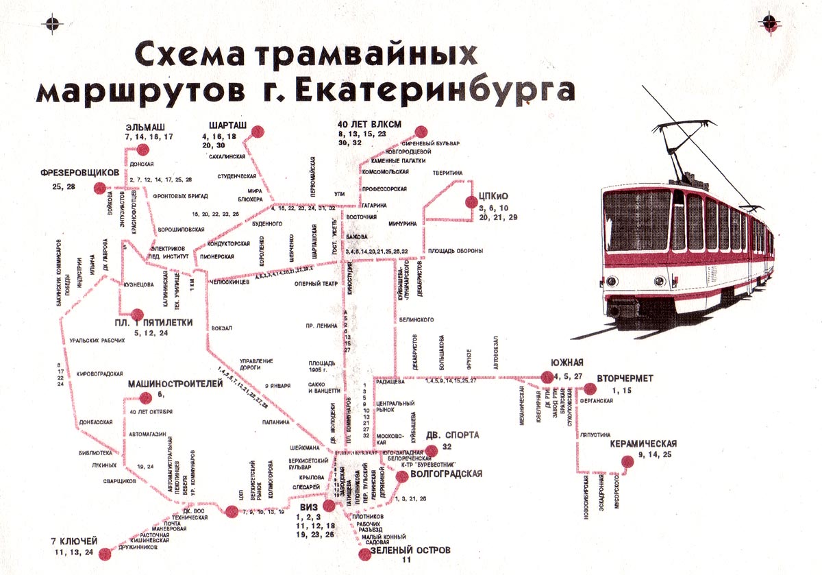 Маршрут трамвая 1 карта