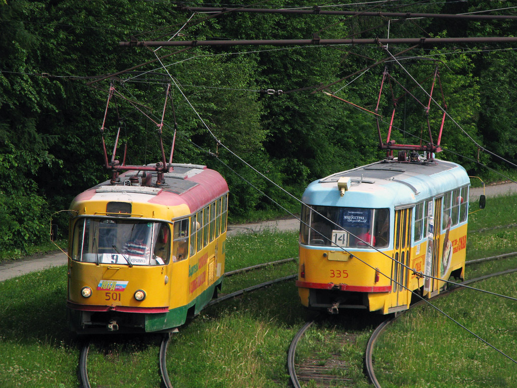 Екатеринбург, Tatra T3SU (двухдверная) № 501; Екатеринбург, Tatra T3SU № 335