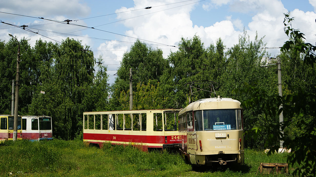 Тверь, 71-608К № 244; Тверь, Tatra T3SU № 311; Тверь — Трамвайное депо № 2