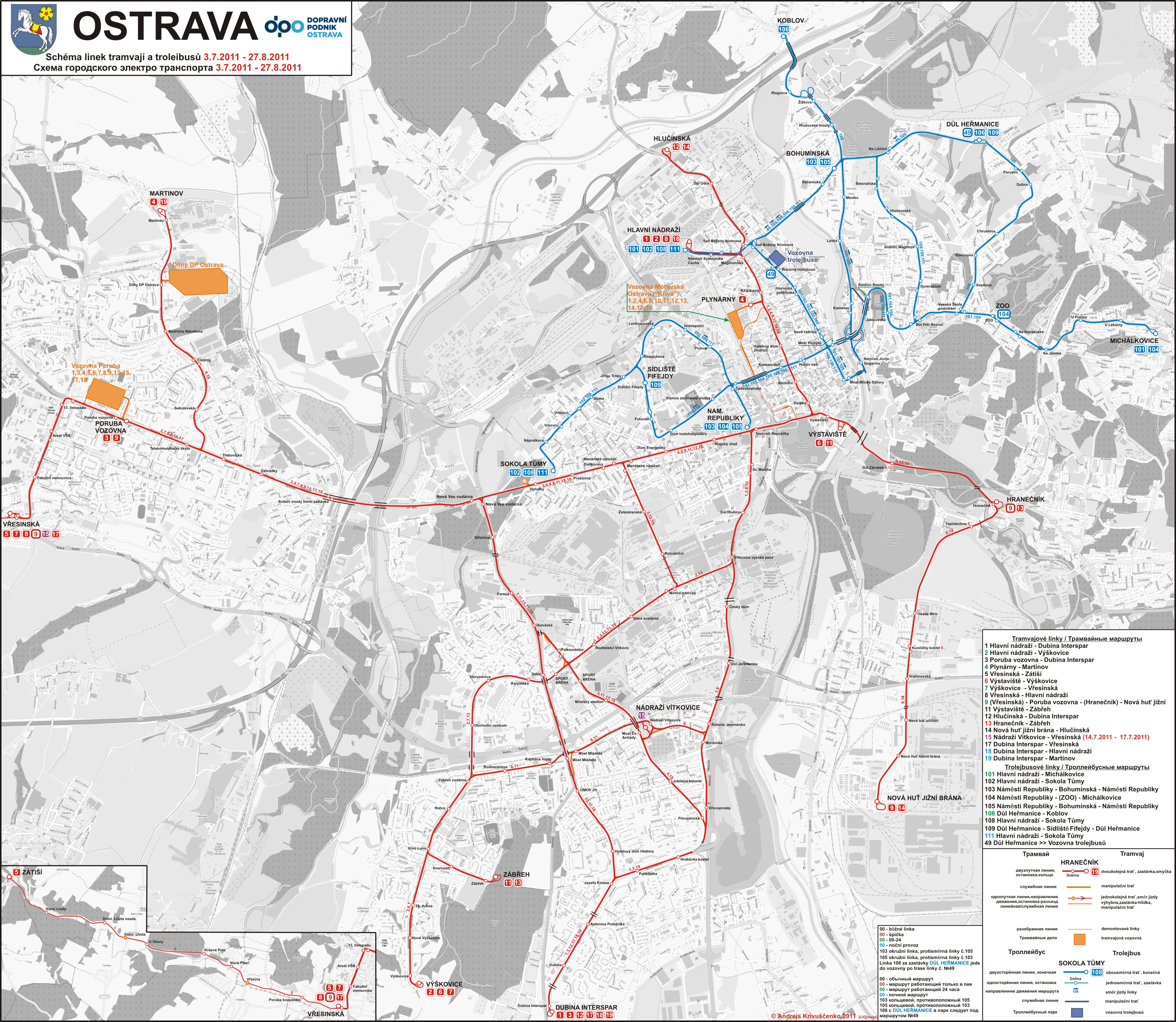 Ostrawa — Maps; Maps made with OpenStreetMap