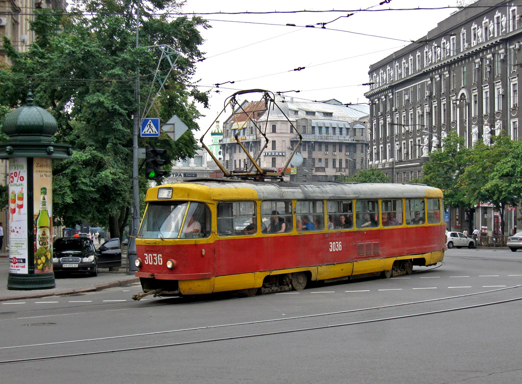 Харьков, Tatra T3SU (двухдверная) № 3036
