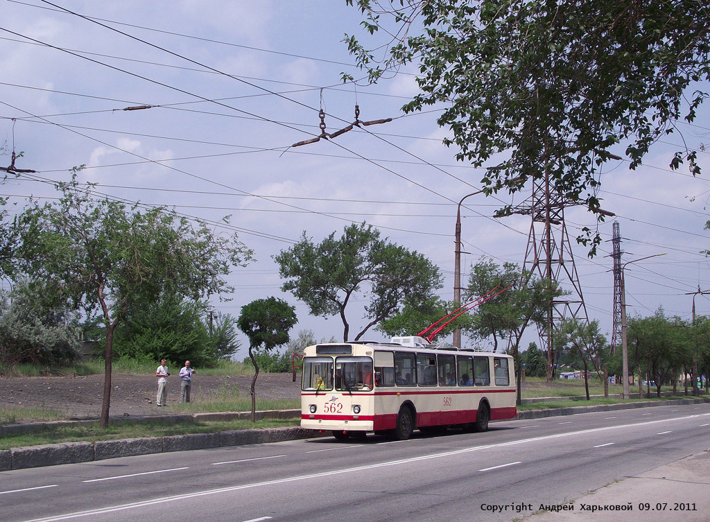 Zaporizzsja, ZiU-682B — 562; Zaporizzsja — Fantrip on the ZiU-682B #562 trolleybus (9 Jul 2011)