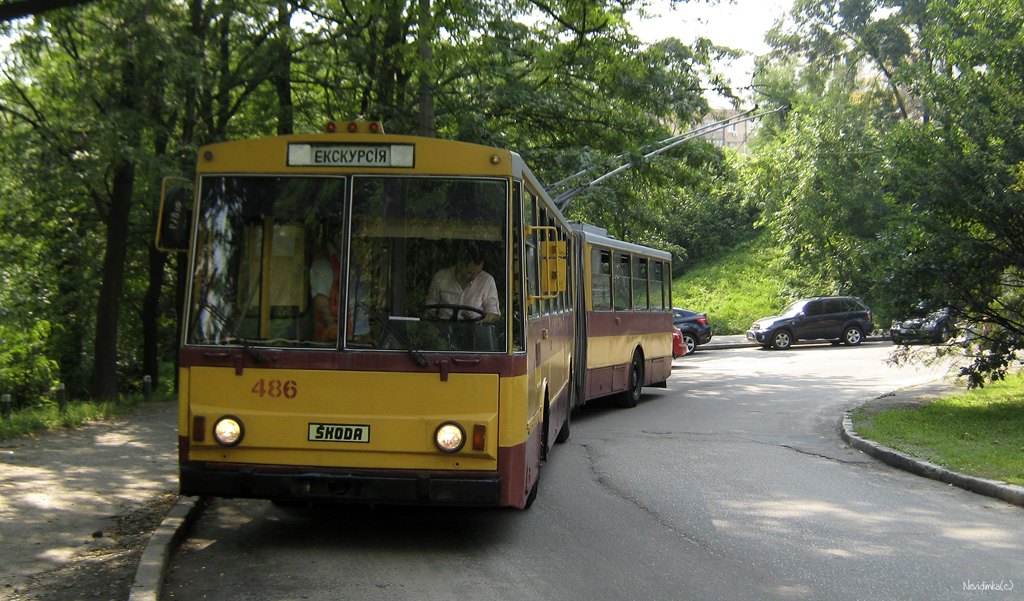 Київ, Škoda 15Tr03/6 № 486; Київ — Серия поездок «Транспортный коллаж» 16-17.08.2011