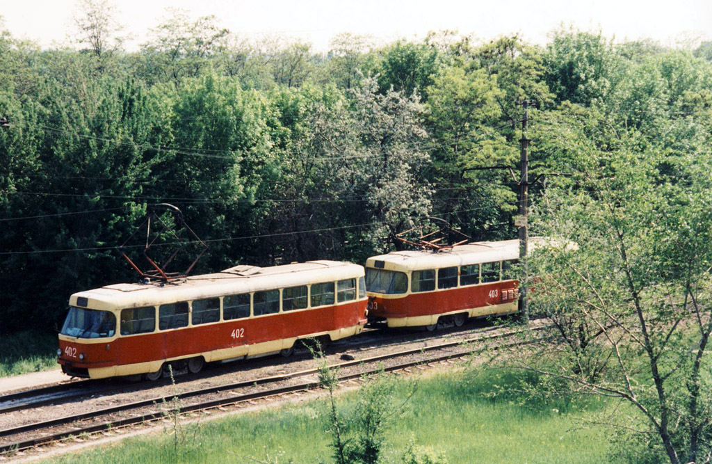 Запорожье, Tatra T3SU (двухдверная) № 402; Запорожье, Tatra T3SU (двухдверная) № 403