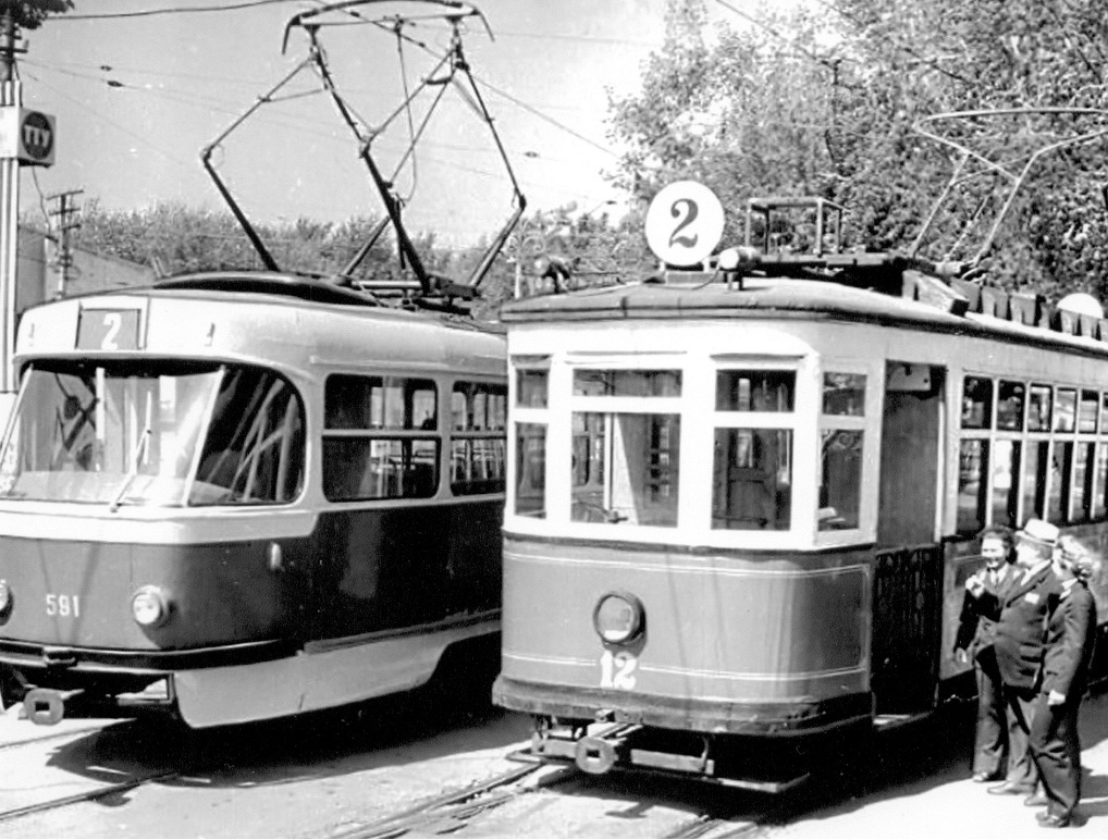 Szamara, Tatra T3SU (2-door) — 591; Szamara, HK — 12; Szamara — Gorodskoye tramway depot; Szamara — Historical photos — Tramway and Trolleybus (1942-1991)