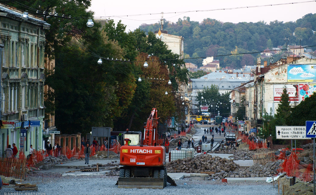 Лвов — Реконструкции путей: улица Городоцкая верхняя часть