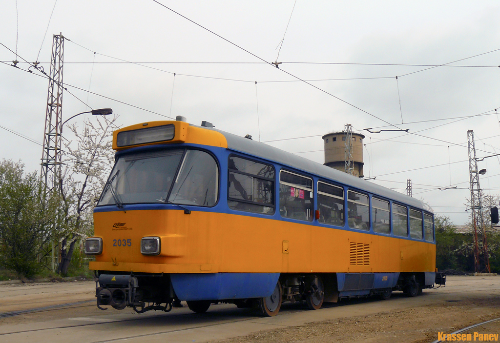 София, Tatra T4D-M2 № 4035; София — Доставка и разтоварване на Т4D-M2 от Лайпциг — 12.04.2010 г.