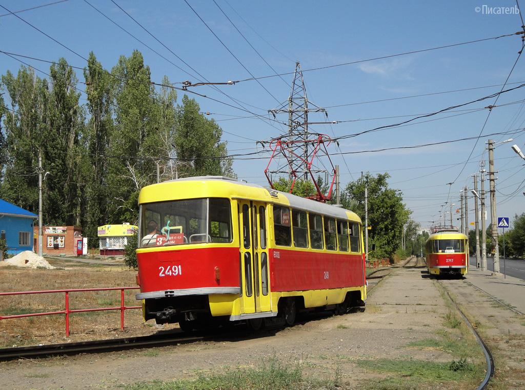 Волгоград, Tatra T3SU (двухдверная) № 2491; Волгоград, Tatra T3SU № 2717