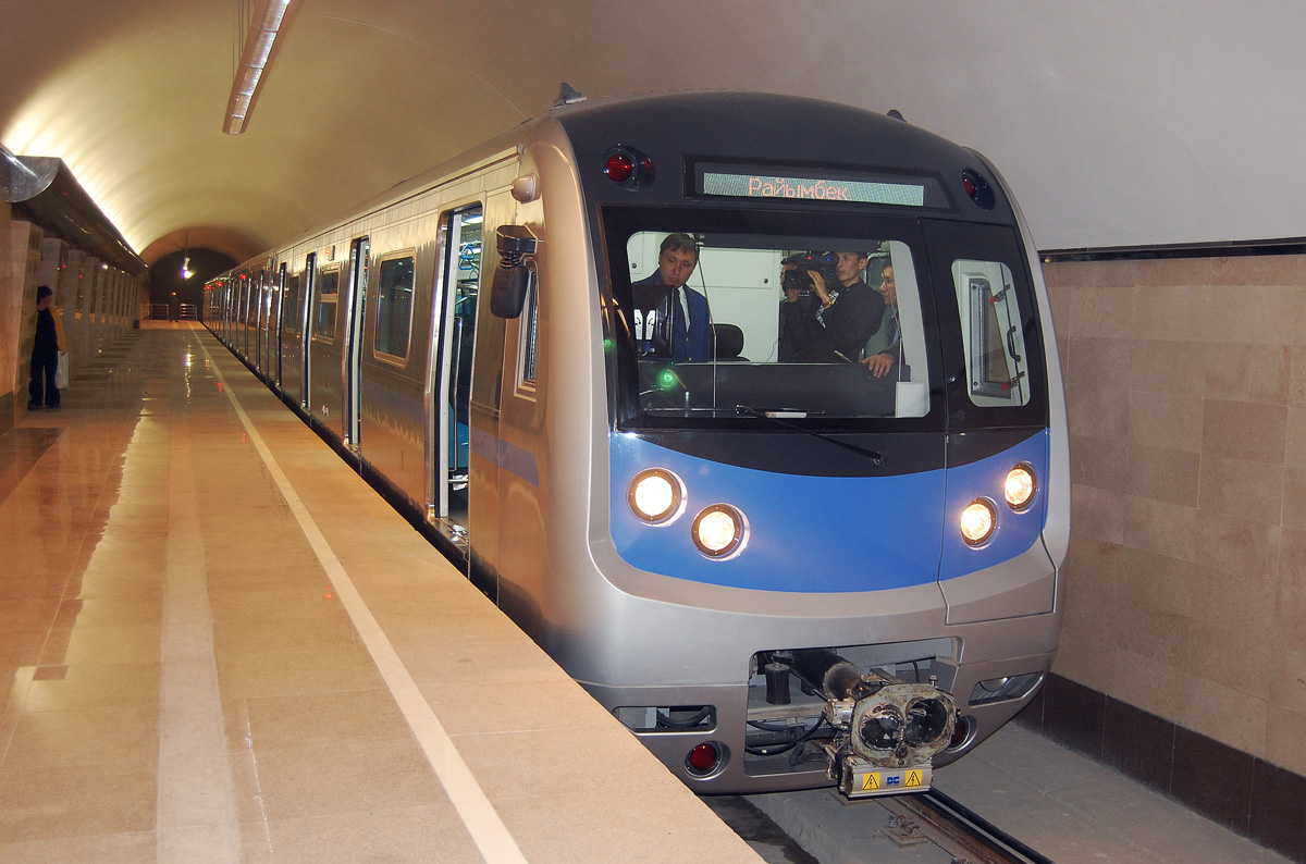 Almaty, Hyundai Rotem # 01004; Almaty — Day of open doors in subway; Almaty — Line 1 — Stations