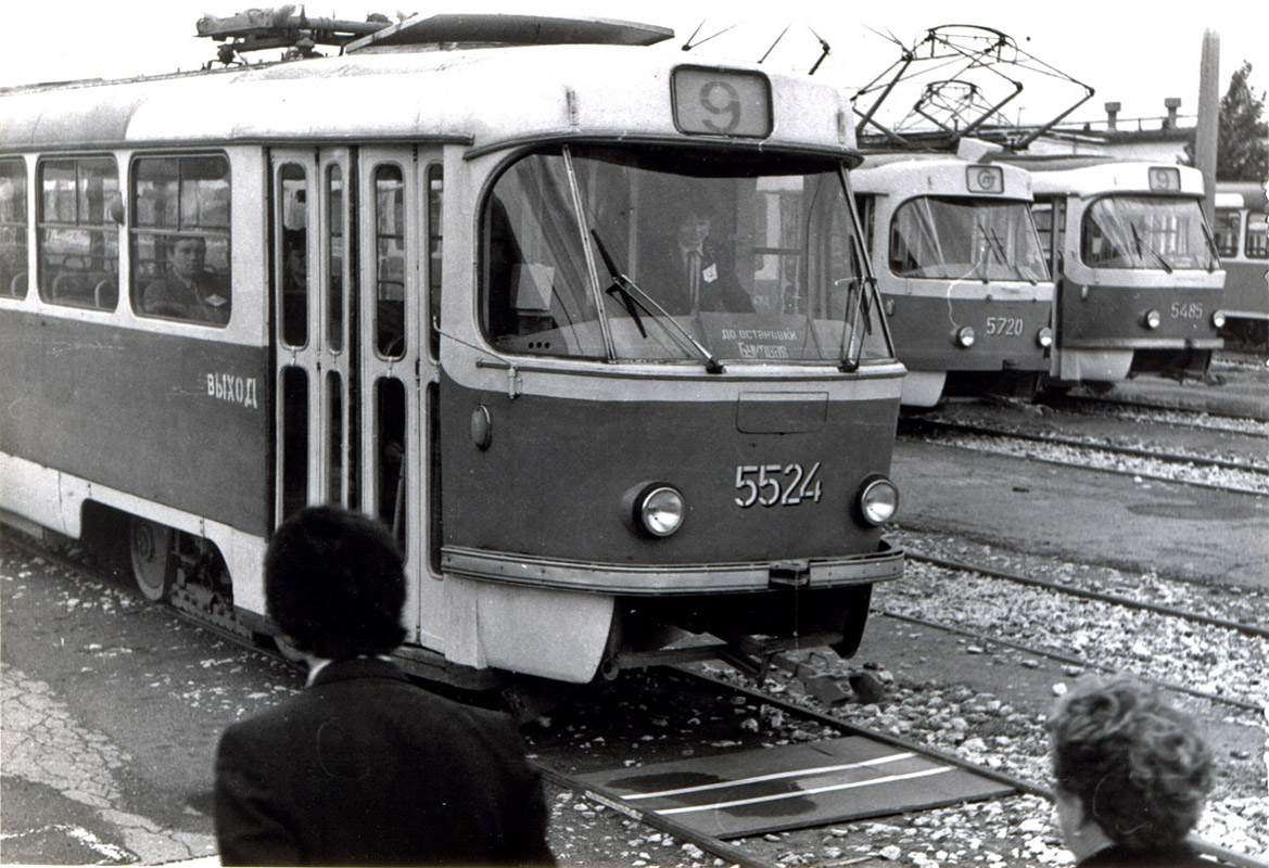 Volgograd, Tatra T3SU (2-door) № 5524; Volgograd, Tatra T3SU № 5720; Volgograd, Tatra T3SU (2-door) № 5485; Volgograd — Depots: [5] Tram depot # 5; Volgograd — Historical photos — Volgograd