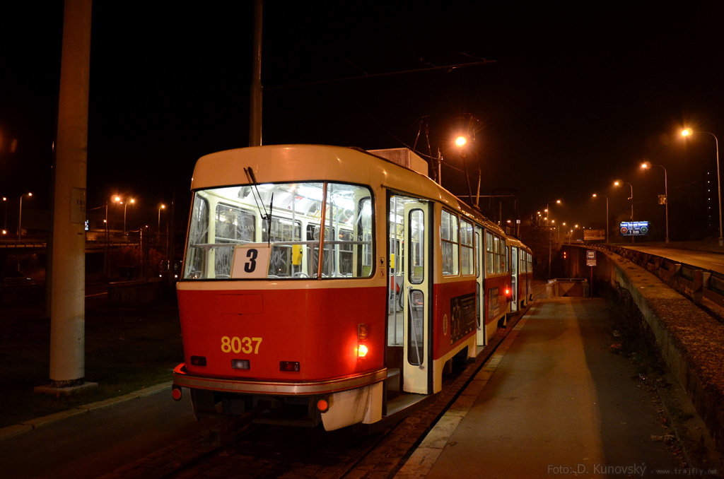 Prague, Tatra T3M № 8037; Prague — Terminus stations