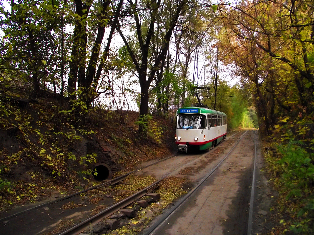 Dnipro, Tatra T4DM # 1421; Dnipro — The ride on Tatra T4DM, April 5, 2011