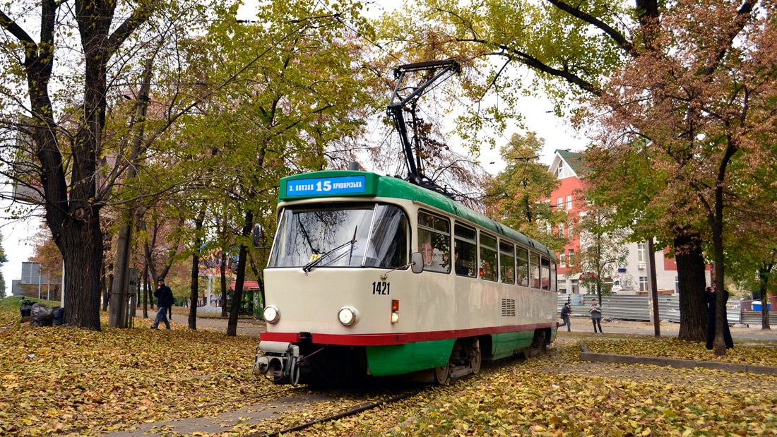 Днепр, Tatra T4DM № 1421; Днепр — Прогулка на Tatra-T4DM (05.11.2011)