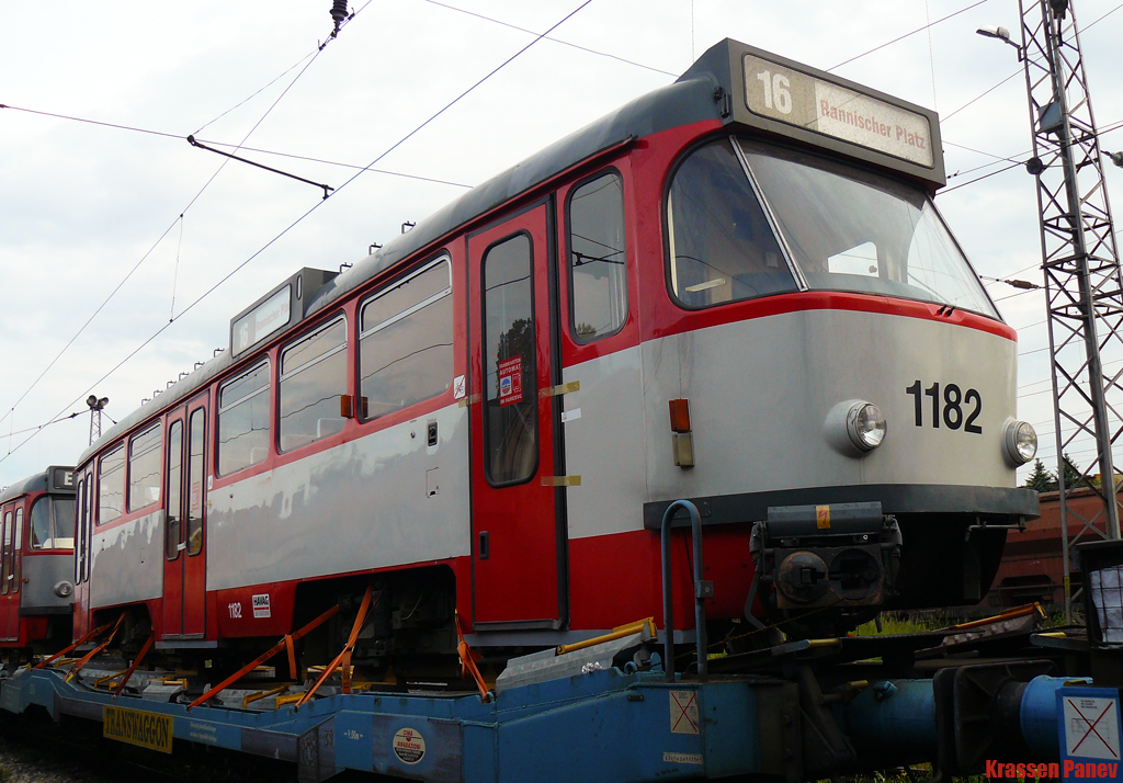 Sofia, Tatra T4DC # 1182; Sofia — Delivery and unloading of T4D-C in Sofia — July 2011