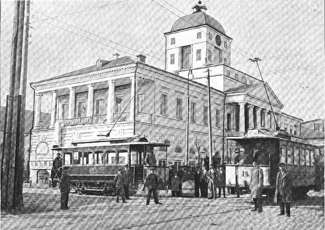 Kremenchuk, 2-axle motor car # 16; Kremenchuk, 2-axle motor car # 11; Kremenchuk — Historical photos — Electric tramway (1899-1922)