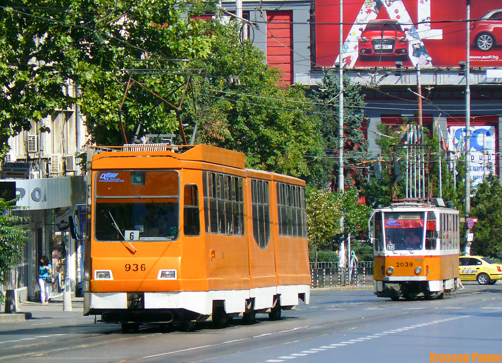 Sofia, T8M-900M č. 936; Sofia, Tatra T6A2B č. 2039