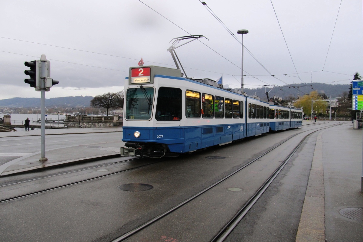 Zürich, SWP/SIG/BBC Be 4/6 "Tram 2000" № 2072