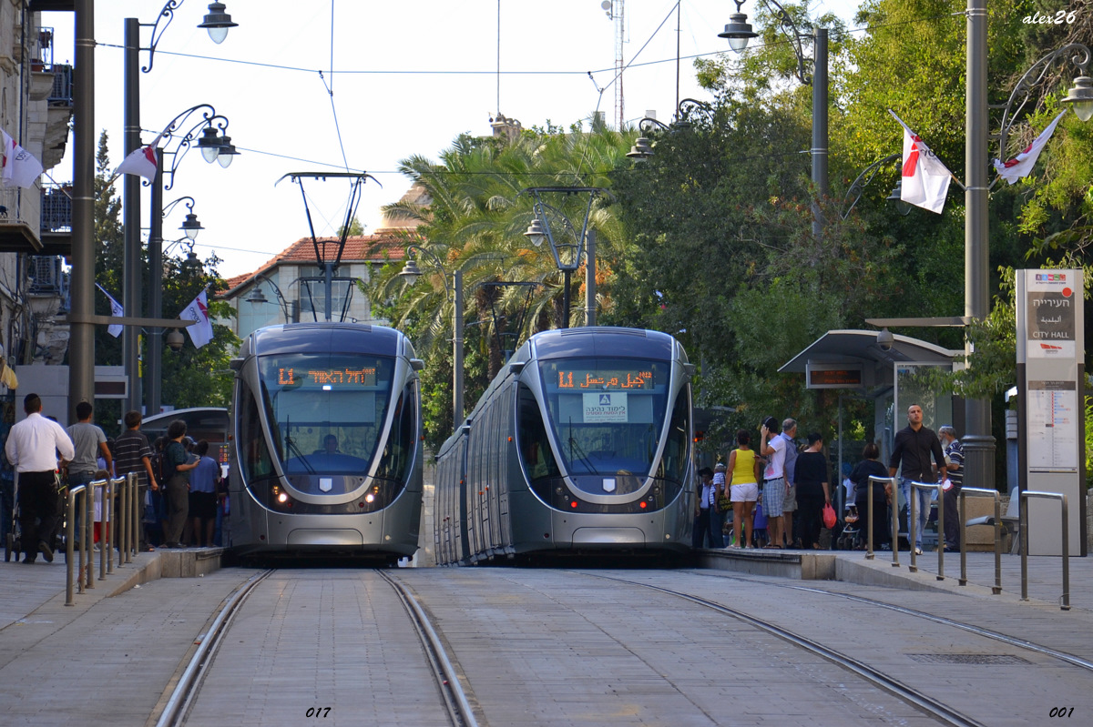 Jerusalem, Alstom Citadis 302 # 17; Jerusalem, Alstom Citadis 302 # 01