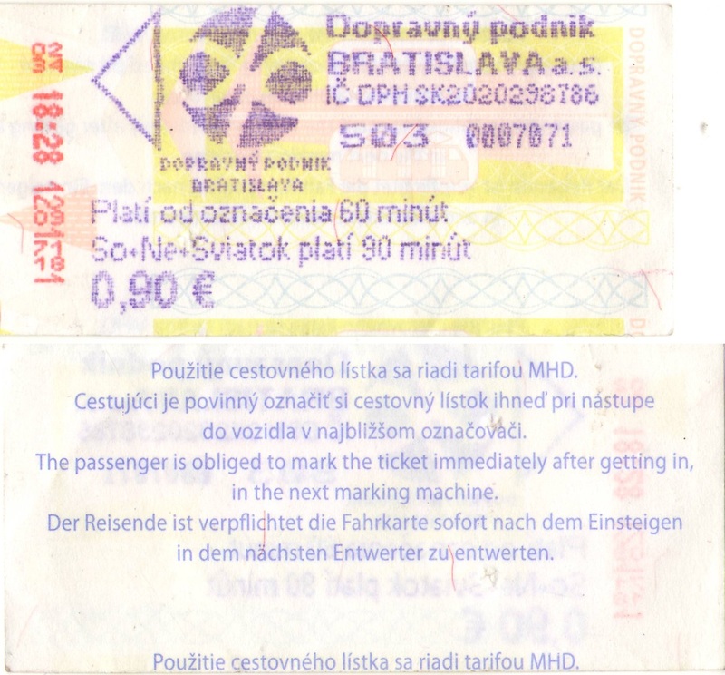 Братислава — Проездные документы