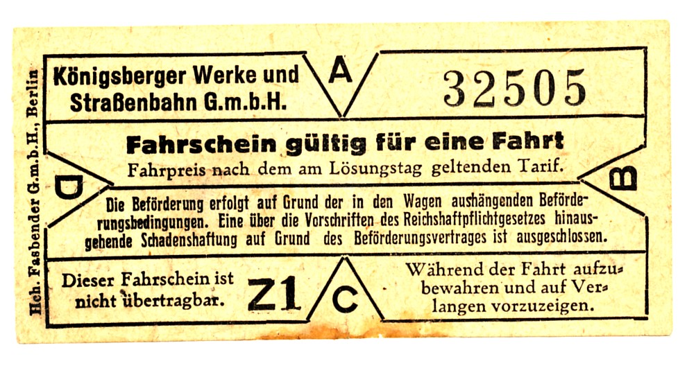 Kaliningrad — Königsberg tramway; Kaliningrad — Tickets
