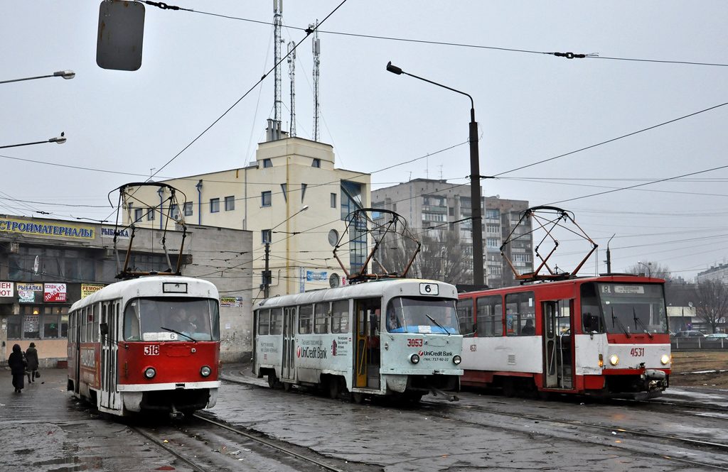 Charkov, Tatra T3SU č. 318; Charkov, Tatra T3SU č. 3053; Charkov — Route terminals