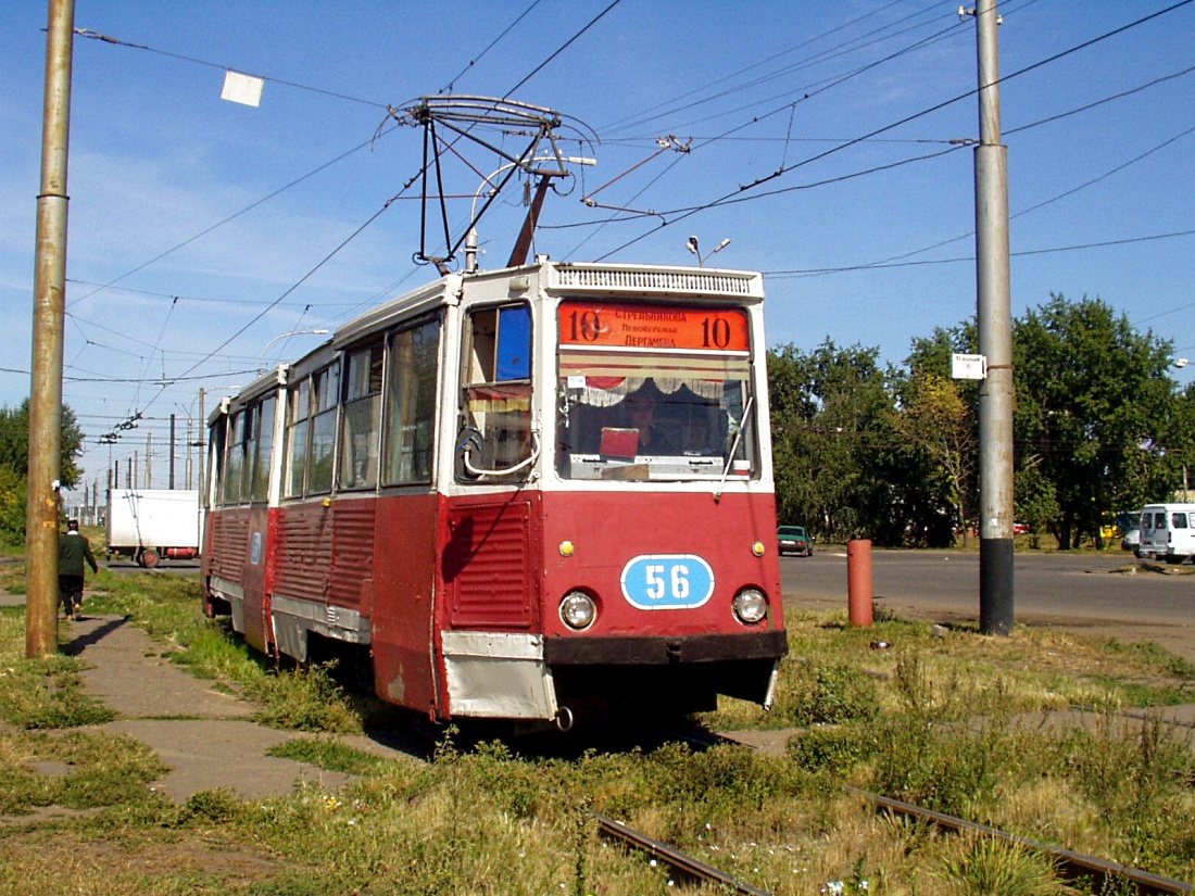 Omsk, 71-605A Nr 56; Omsk — Tram line —  Left Bank / 10 route