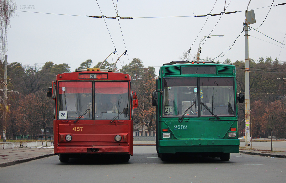 Kijevas, Škoda 15Tr03/6 nr. 487; Kijevas, Kiev-12.03 nr. 2502