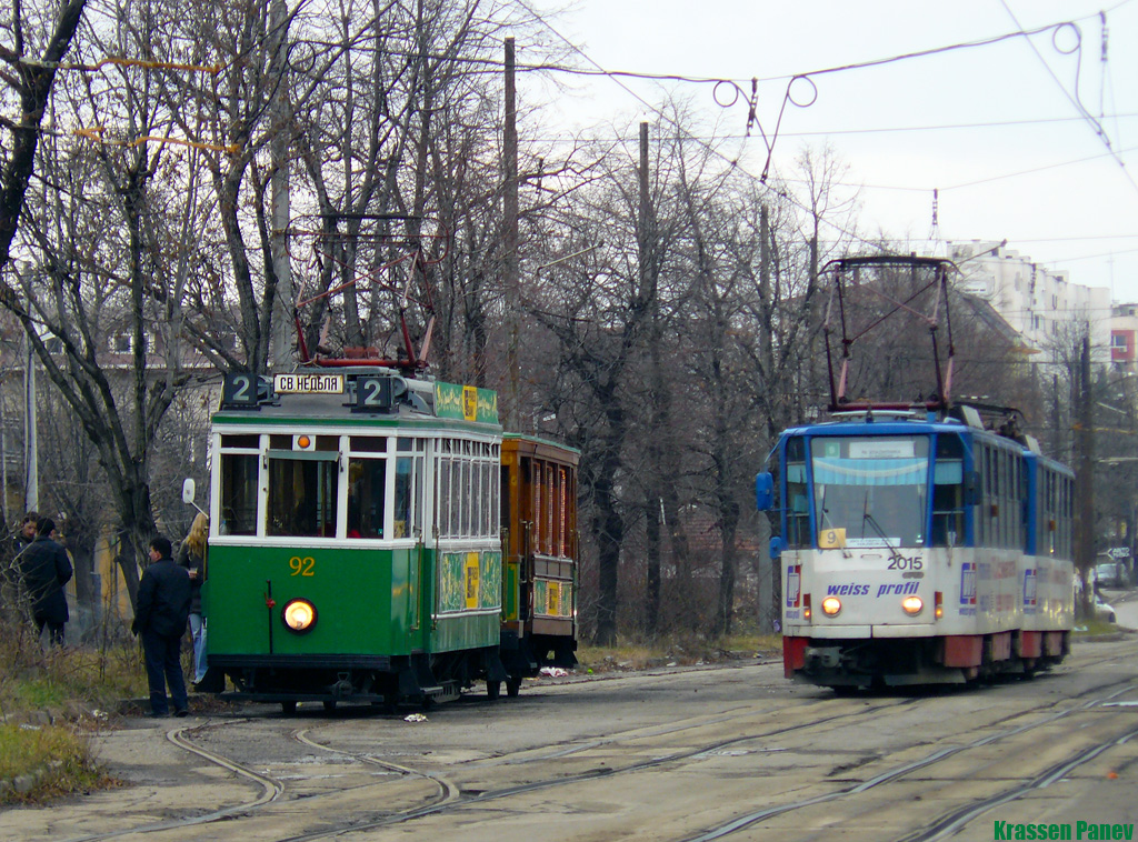 София, MAN/Siemens № 92; София, Tatra T6A2B № 2015