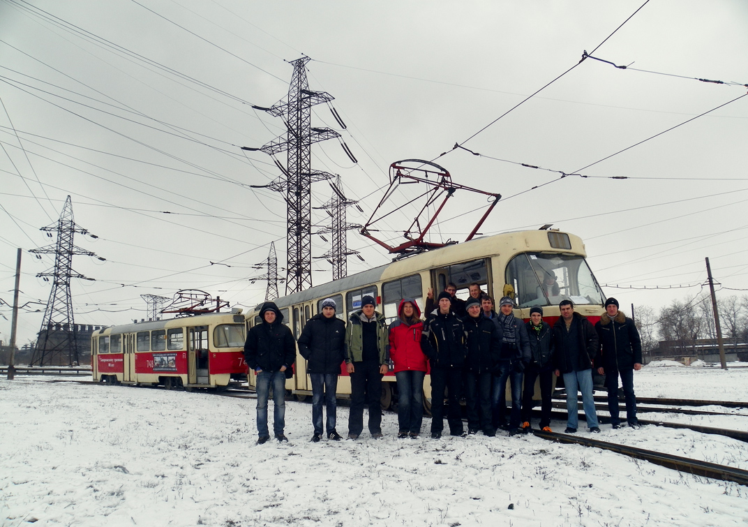 Zaporizhzhia — Fantrip on the Tatra T3SU #746+748 tram (3 Mar 2012)
