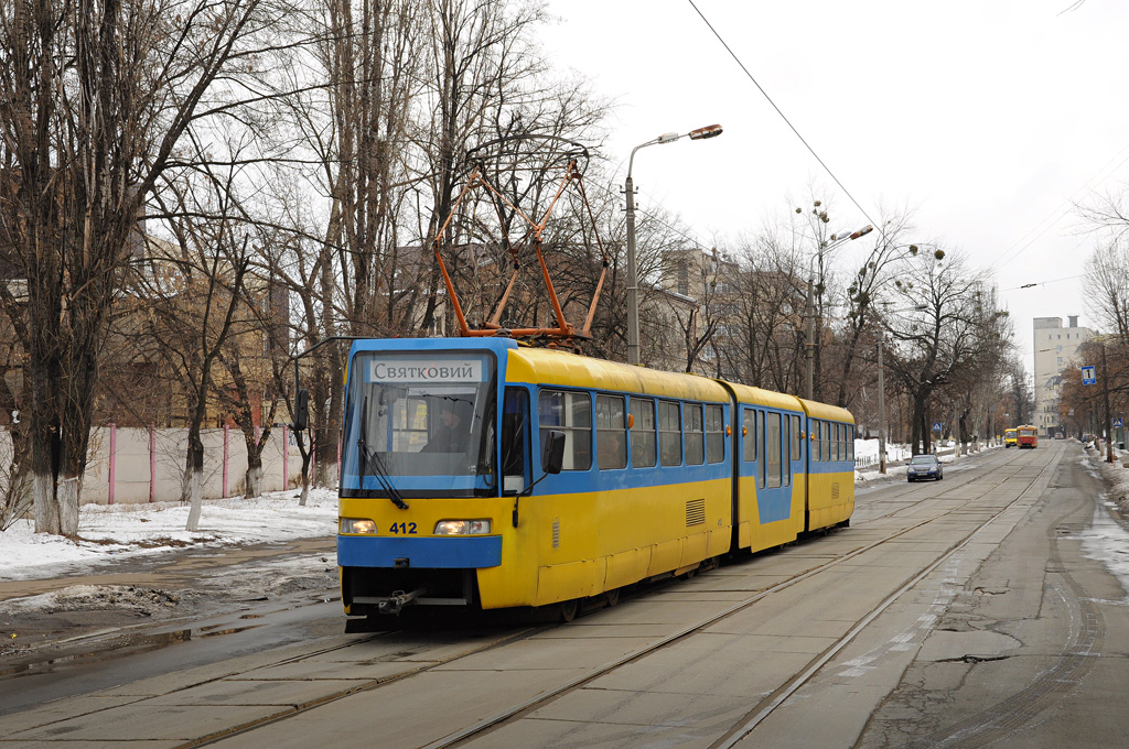 Kiova, KT3UA # 412; Kiova — Trip by the tram KT3UA on the 8th of March, 2012 dedicated to International Women's Day