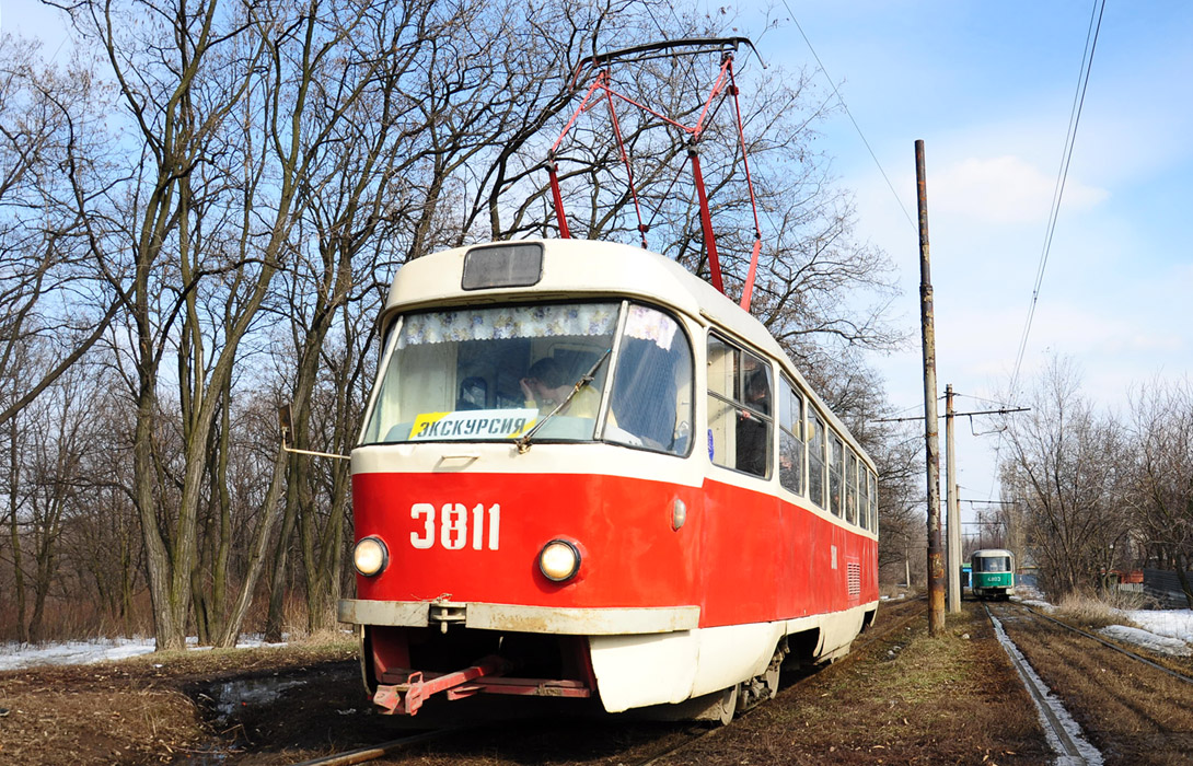 Donezk, Tatra T3SU (2-door) Nr. 3811; Donezk — The ride on Tatra T3SU, March 17, 2012