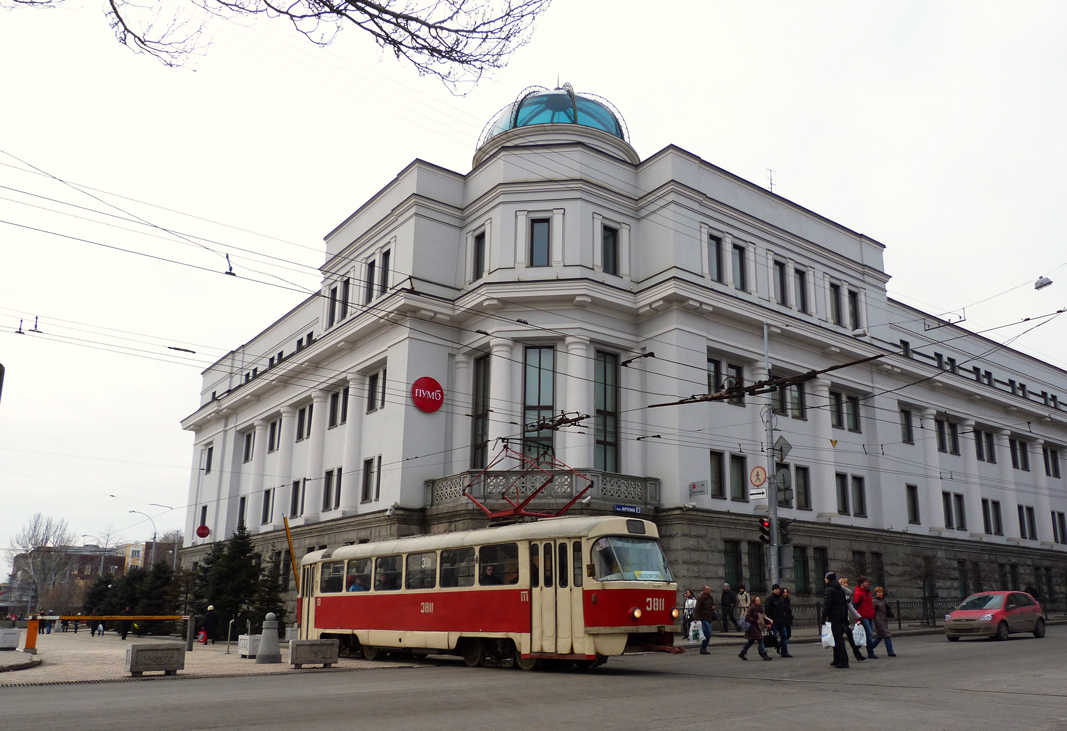 Donetsk, Tatra T3SU (2-door) N°. 3811; Donetsk — The ride on Tatra T3SU, March 17, 2012