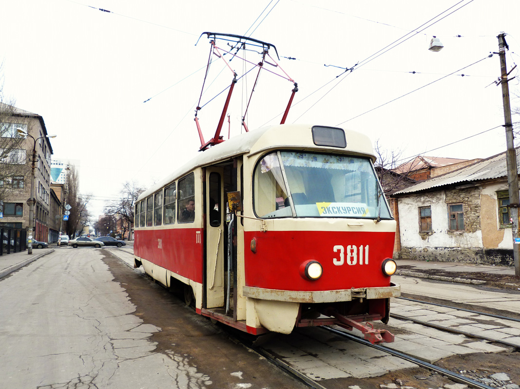 Donetsk, Tatra T3SU (2-door) # 3811; Donetsk — The ride on Tatra T3SU, March 17, 2012