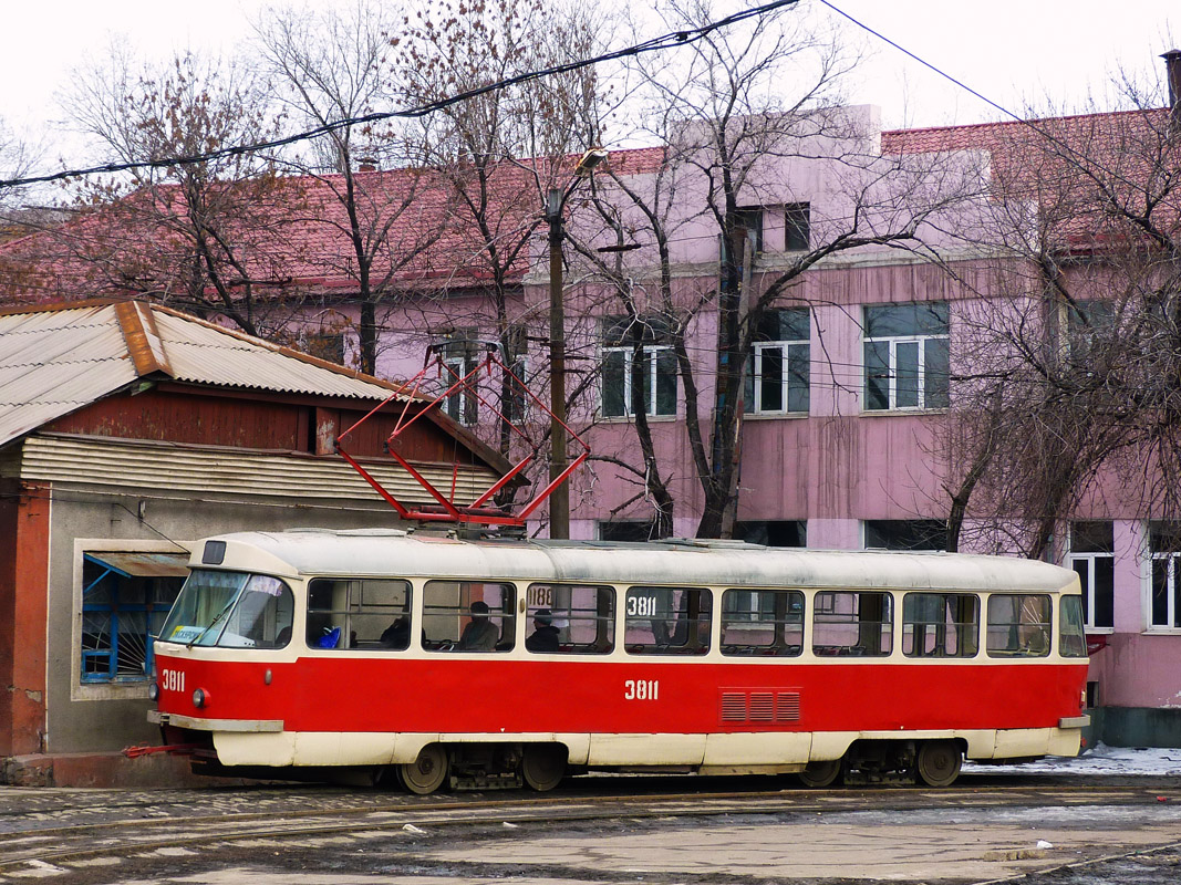 Doņecka, Tatra T3SU (2-door) № 3811; Doņecka — The ride on Tatra T3SU, March 17, 2012