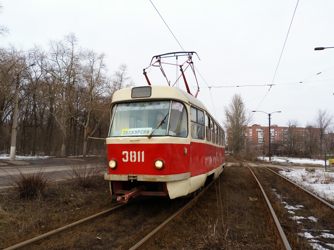 Donetsk, Tatra T3SU (2-door) N°. 3811; Donetsk — The ride on Tatra T3SU, March 17, 2012