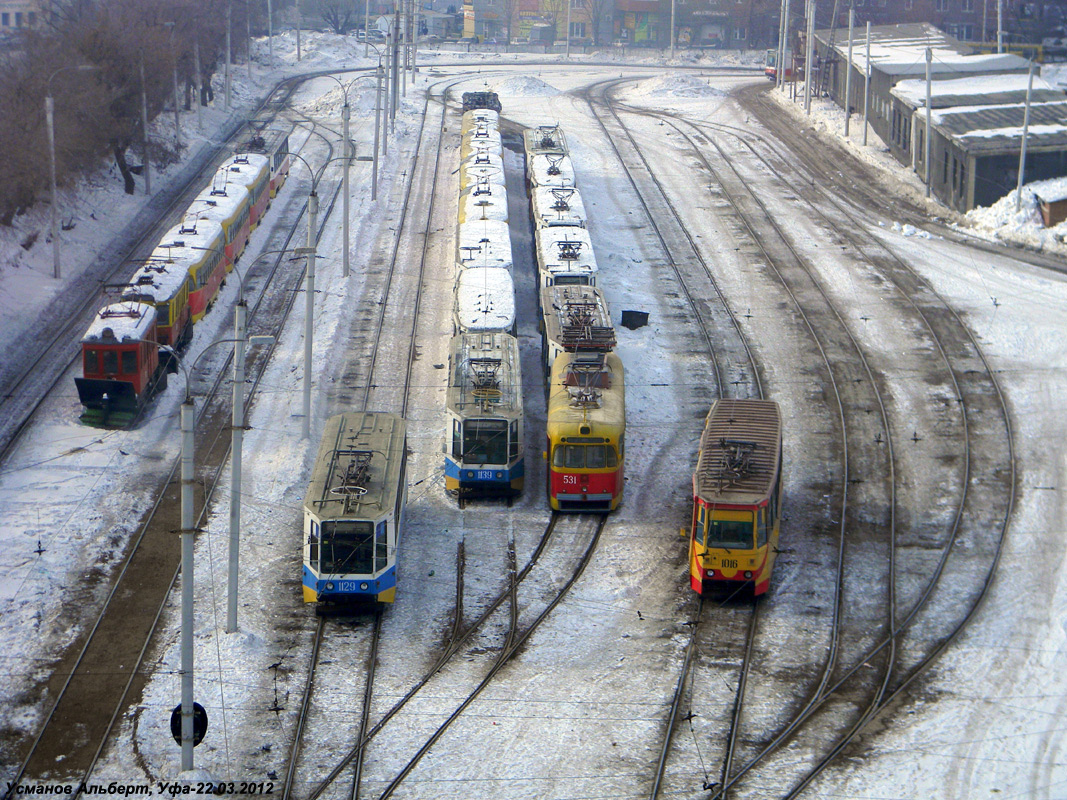 Уфа, 71-608К № 1129; Уфа, 71-608К № 1139; Уфа, РВЗ-6М2 № 531; Уфа, 71-605А № 1016; Уфа — Трамвайное депо им. С. И. Зорина