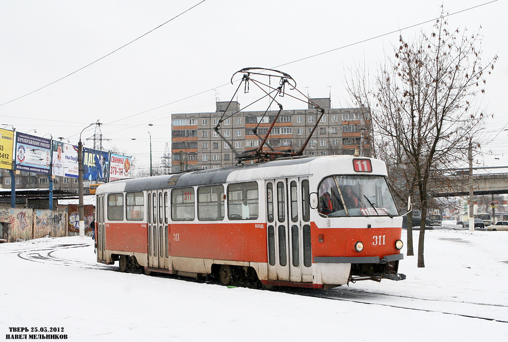 Тверь, Tatra T3SU № 311; Тверь — Трамвайные конечные станции и кольца