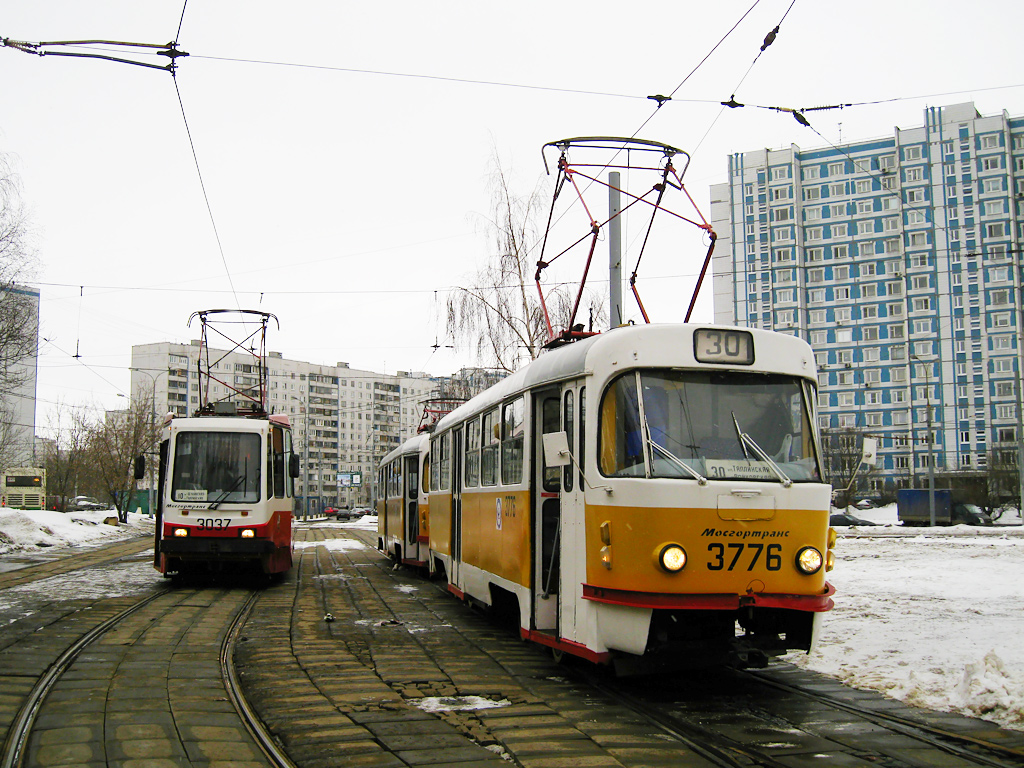 Moscow, 71-134A (LM-99AE) № 3037; Moscow, Tatra T3SU № 3776