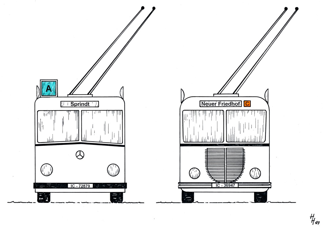 Insterburg — Insterburg trolleybus; Rolling Stock Drawings and Blueprints