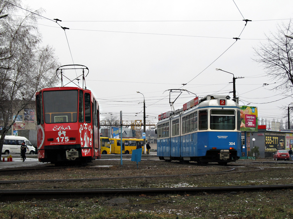 Винница, Tatra KT4SU № 175; Винница, SWS/SIG/BBC Be 4/6 "Mirage" № 304; Винница — Разные фотографии